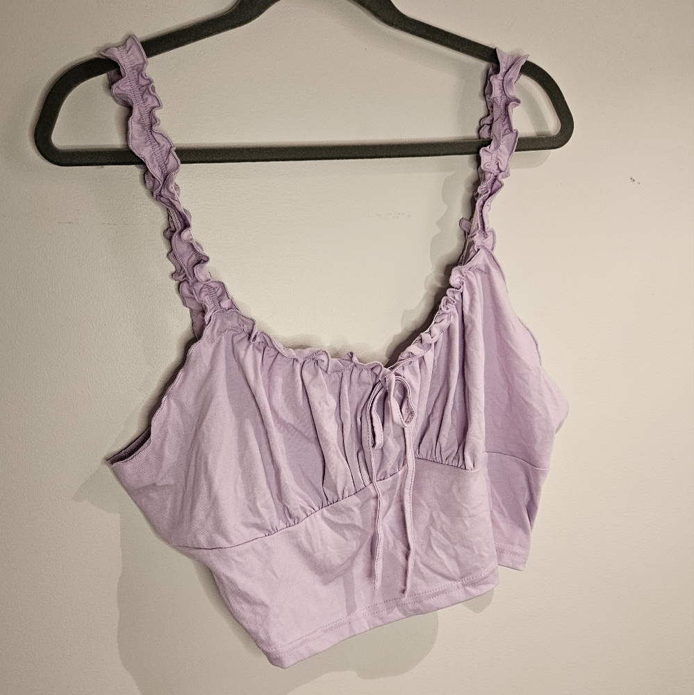 Shein plus size crop top, light purple